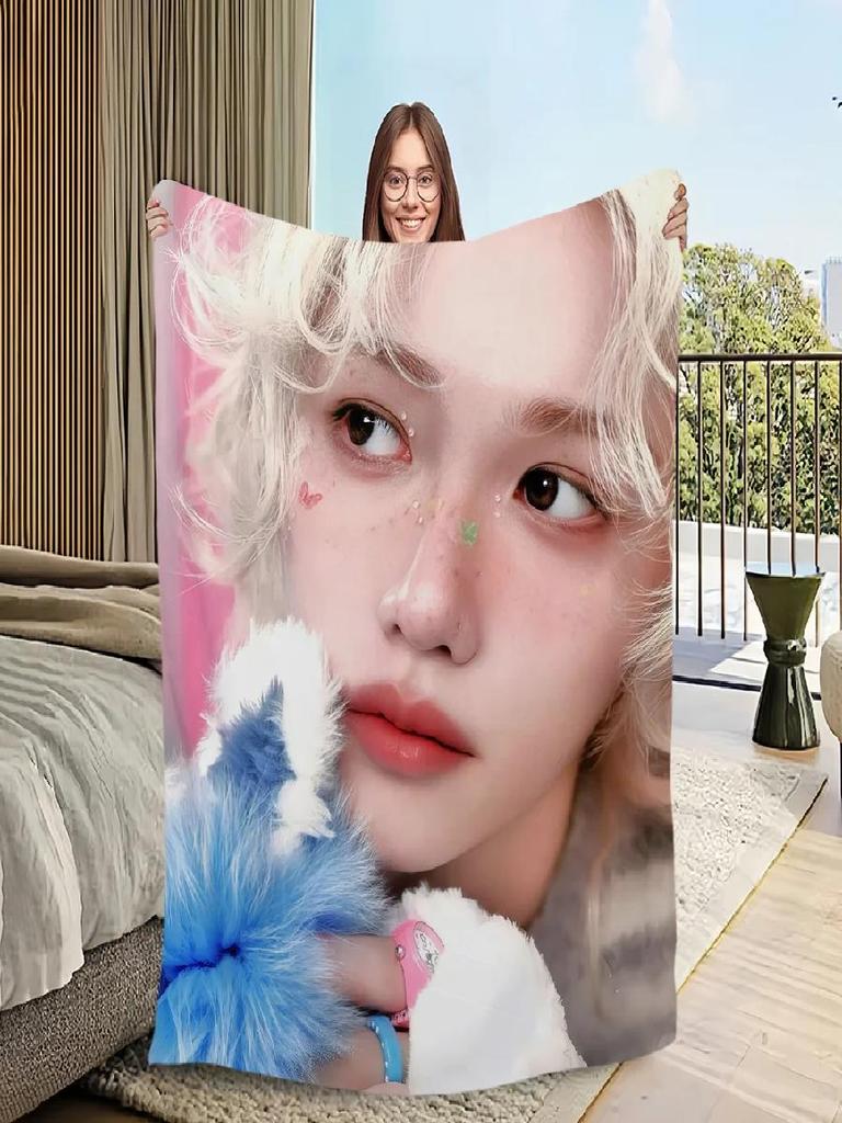Warm Plush Throw Blanket for Living Room Bedroom Travel Perfect KPOP Gift for Fans of FFelix Singer