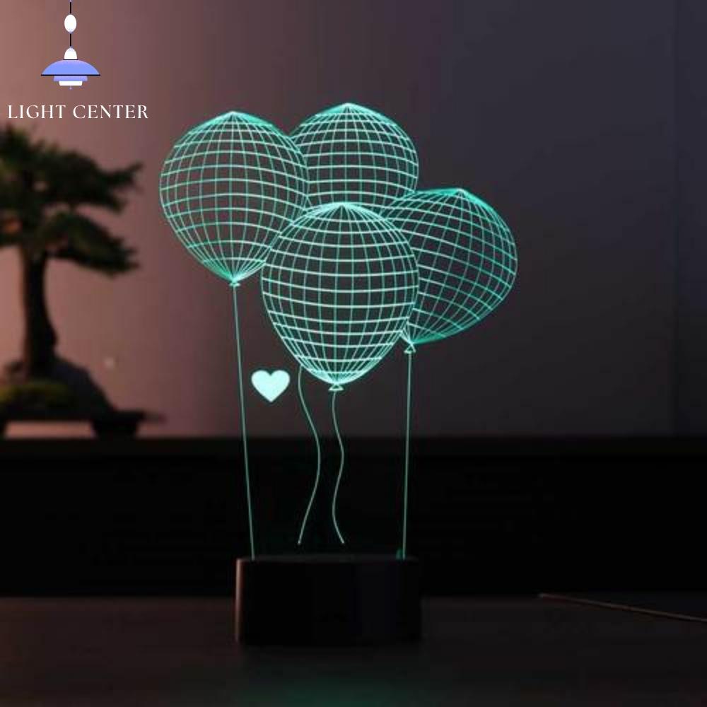 3d светодиодная настольная лампа на воздушном шаре, настольные аксессуары, крутые лампы, подарки для женщин, крутые вещи, лампа для освещения настроения для спальни, ночник