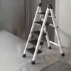 1pc 3/4/5Tiers Folding Ladder Stool Portable Lightweight Wide Non-slip Pedal Multifunctional Household Adult Ladder (White)