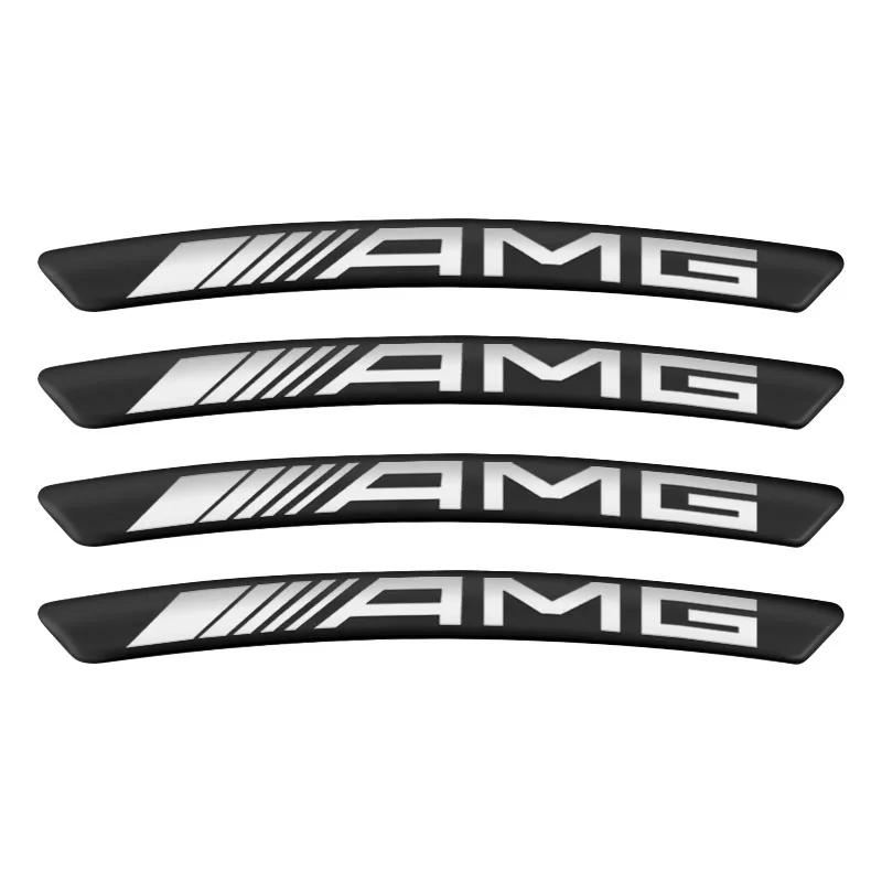 4Pc Car Badge Emblem Wheel Hub Rims Decor 3D Stickers Aluminum For Mercedes-Benz W213 W212 W220 W221 W222 W108 W126 W140 W168