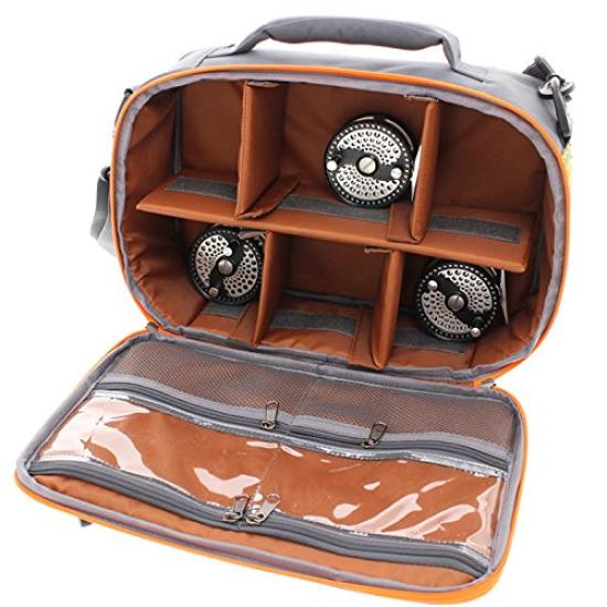 Fly Reel Bag Shoulderhandbag Type with Inner Pocket #3 To #10 6 Reel Storage RP-SB200