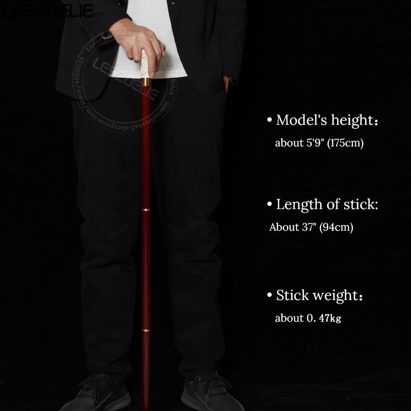 94cm Cobra-Head Stick Men Resin Handle Red German Beech Detachable Wooden Walking Sticks Women Fashion Party Decorative Canes