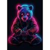 Интересные постеры игрока с животными Яркий неоновый эффект Панда Собака Геймерские принты Холст Настенные картины Домашний декор для гостиной