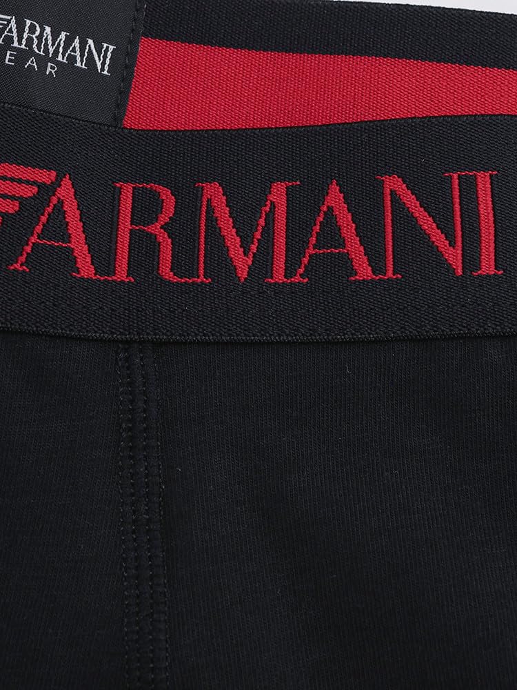 Emporio Armani День святого Валентина Боксеры-слипы с принтом по всей поверхности и однотонные, с застежкой спереди (Набор из 2) [EAUEM253AF14859] Черный/L [Параллельный импорт]