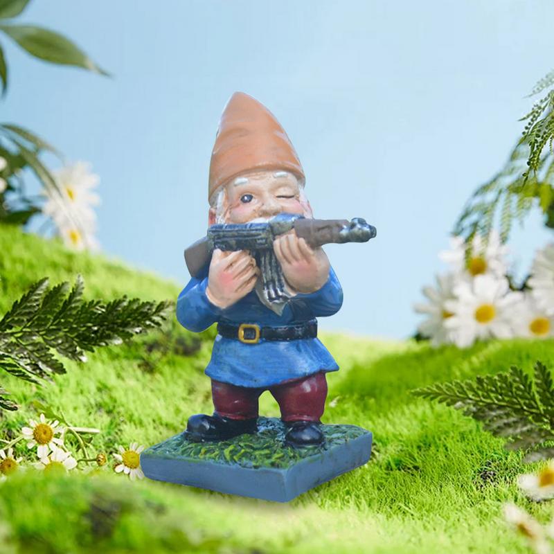 Новая фигурная скульптура для дома, улицы, двора, декора, украшения сада, забавная армейская статуэтка садового гнома из смолы для рабочего стола, газона