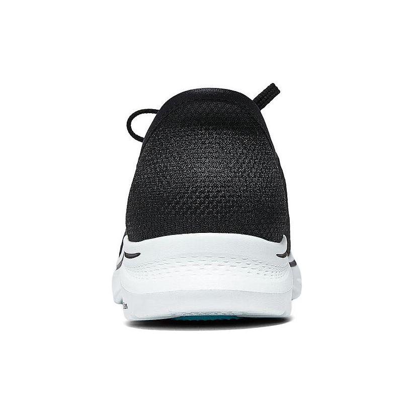 Skechers Удобная Мягкая Подошва Легкая Ткань Дышащие Амортизация Поддержка Низкие Повседневные Беговые Кроссовки Женские кеды Черный 125213-BKAQ