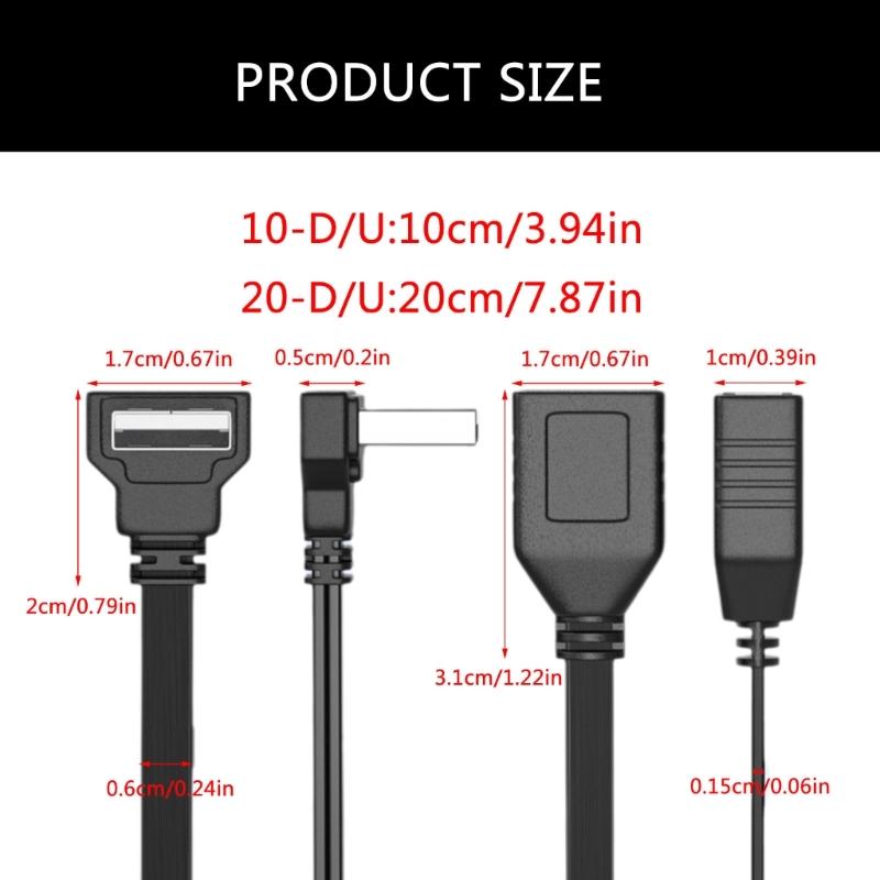 Двойной USB-разветвитель Кабель 1 штекер на 2 гнезда Удлинитель питания 90 градусов 480 Мбит/с Передача Для компьютера Автомобильное использование