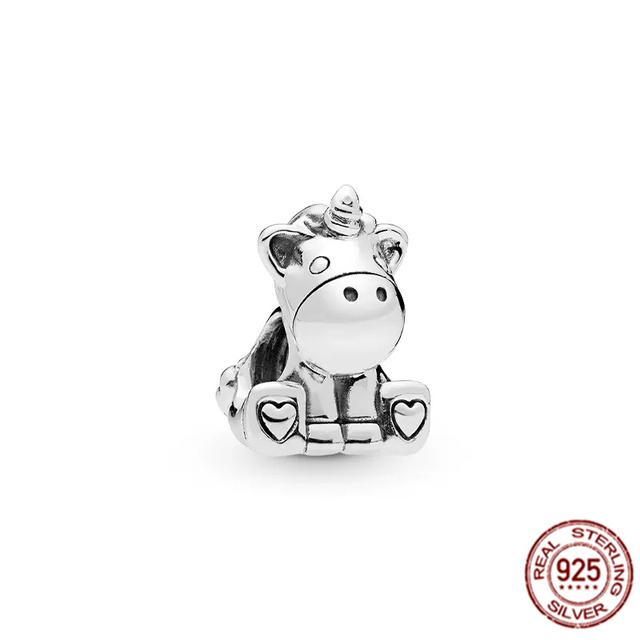 Очаровательная бусина подходит для оригинального браслета/серьг/ожерелья из стерлингового серебра 925 пробы, ювелирное украшение в виде гриба Нини, кролика, мудрой совы, лисы