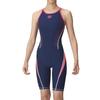 Купальник тренировочный цельный гетры темно-синий x розовый размер S [Arena] (Открытая спина/полушаг) Женский (НВПК)