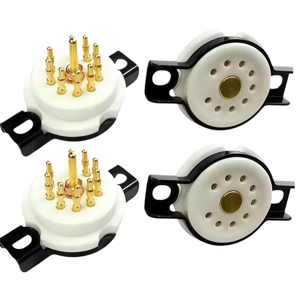 1Pcs 95 Ceramic Base 9Pin Tube Socket Beryllium Copper Chassis Mount Tube Base Audio AMP DIY Parts