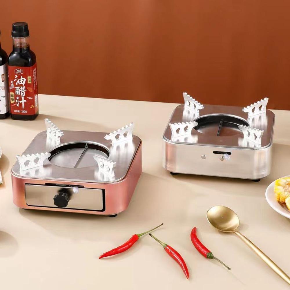 Drawer Style Burner Stove Ultralight Camping Furnace Stainless Steel Alcohol Stove Dormitory