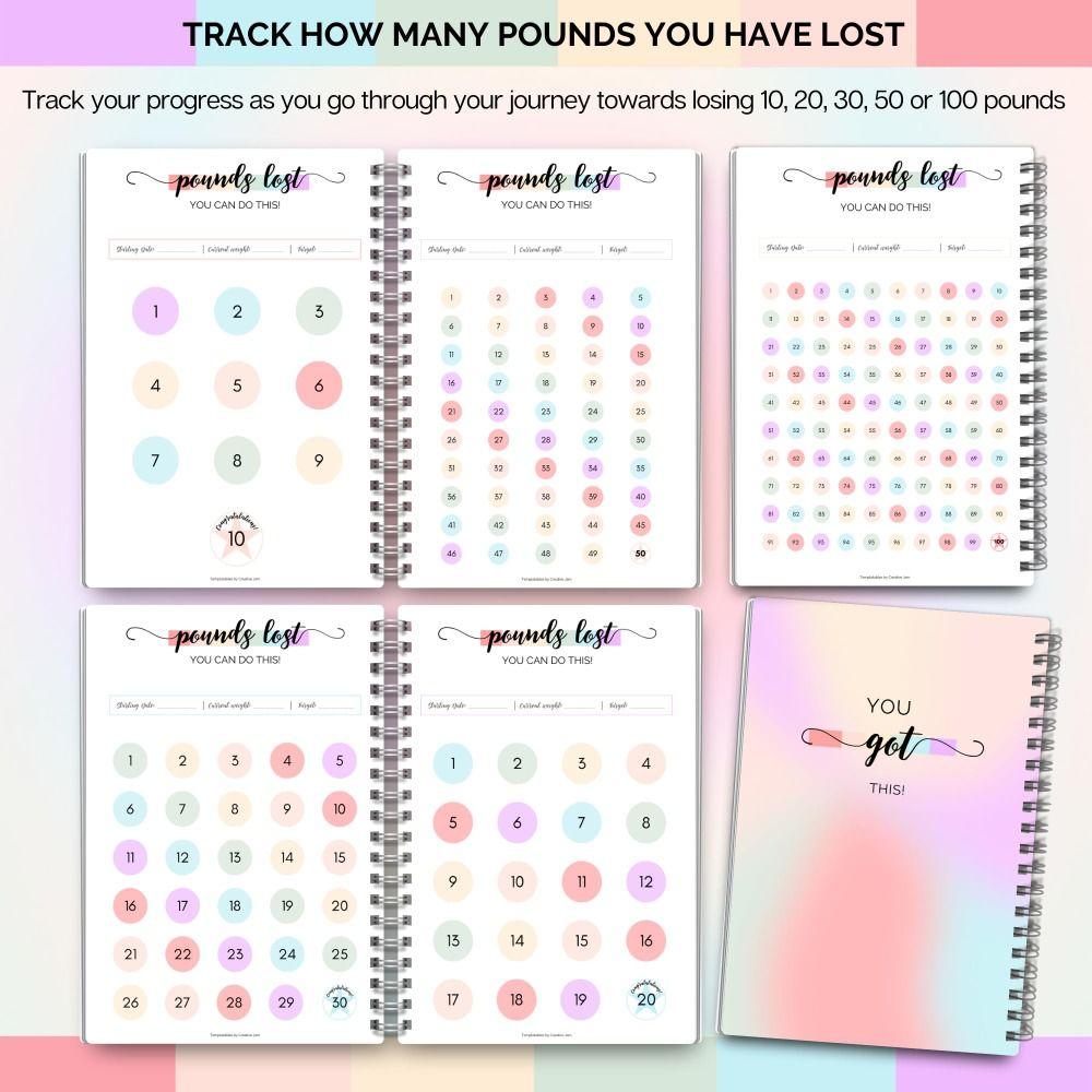 Wellness Planner Weight Loss Plan Book Goal Setting Monthly Planner Fitness Journal  Health