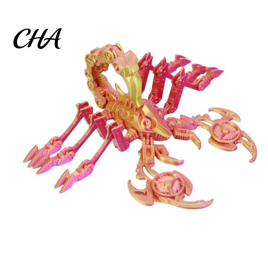 Сенсорная игрушка для снятия стресса, Механическая фигурка скорпиона с подвижными суставами, 3D-печатная модель меха с гибкими соединениями, Движущаяся фиджет-игрушка, градиентный цвет