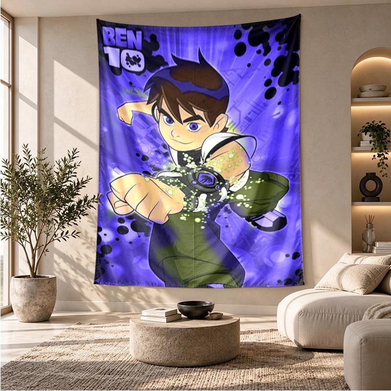 Alien Hero Ben 10 Cartoon Theme Beach Towel Personalized Custom Name & Text Soft Quick Dry Beach Towel for Swimming Travel