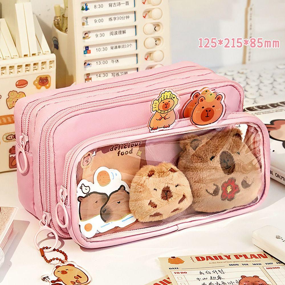 Пенал Capybara 10 слоев многофункциональный чехол для ручек съемный большой емкости для хранения канцелярских принадлежностей