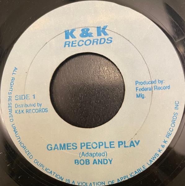 7-дюймовая пластинка BOB ANDY JOHN HOLT Games People Play Talking Love NONE K K Records Ямайка Регги Ска Даб Б/у