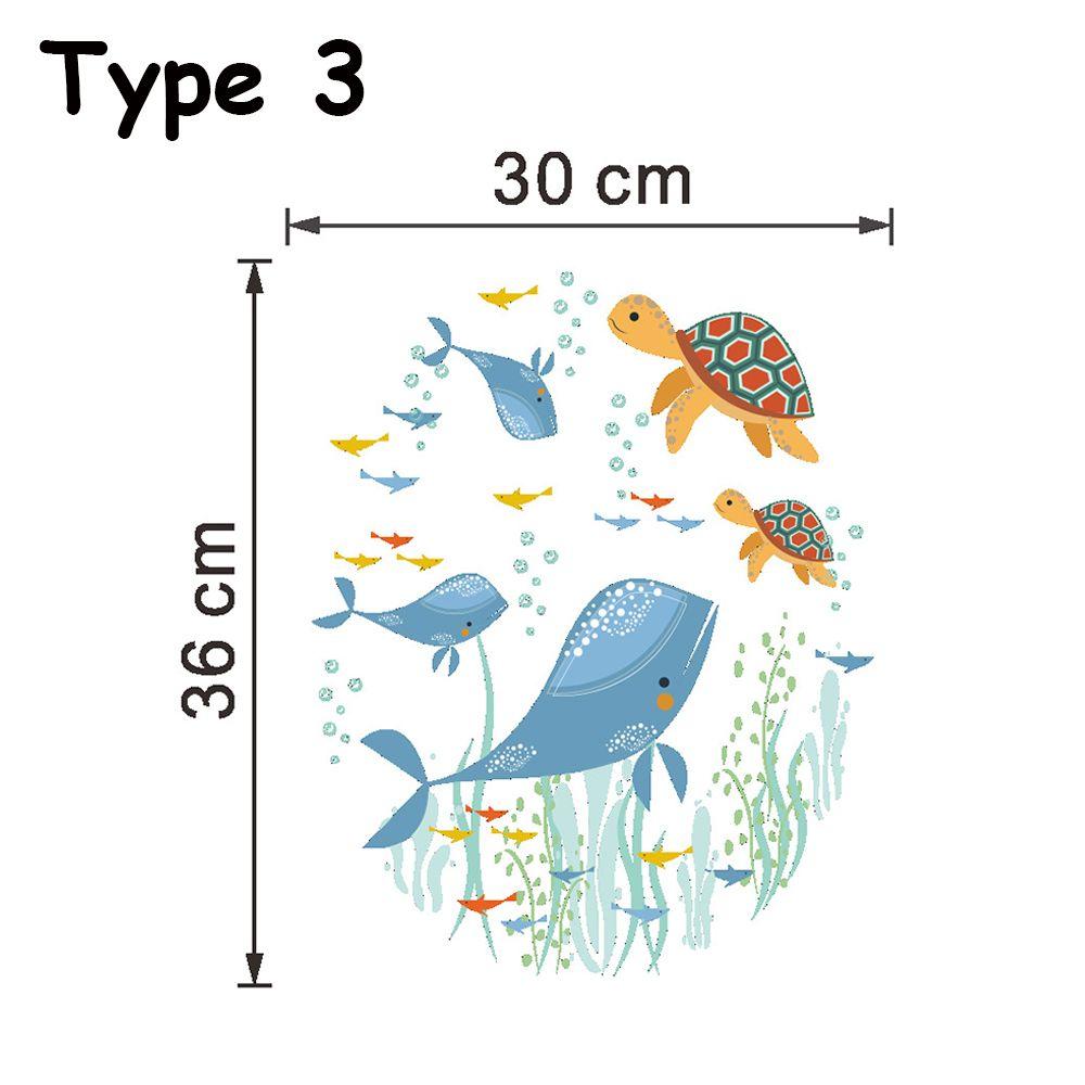 Commode Ornament Home Decor Bathroom Cartoon Fish Sea-lives Decals Toilet Stickers Underwater World