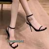 Fashion Shoes for Woman's Buckle Strap Solid Women's Sandals Peep Toe Thin Heels Super High Pump Women Square Toe Heeled Sandals