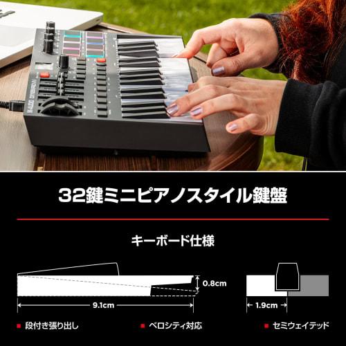 M-Audio USB MIDI Keyboard Controller, 32-Key, Velocity-Sensitive Pads, Native Instruments Sound Package (NKS Integration), MIDI-Assignable Knobs, Butt
