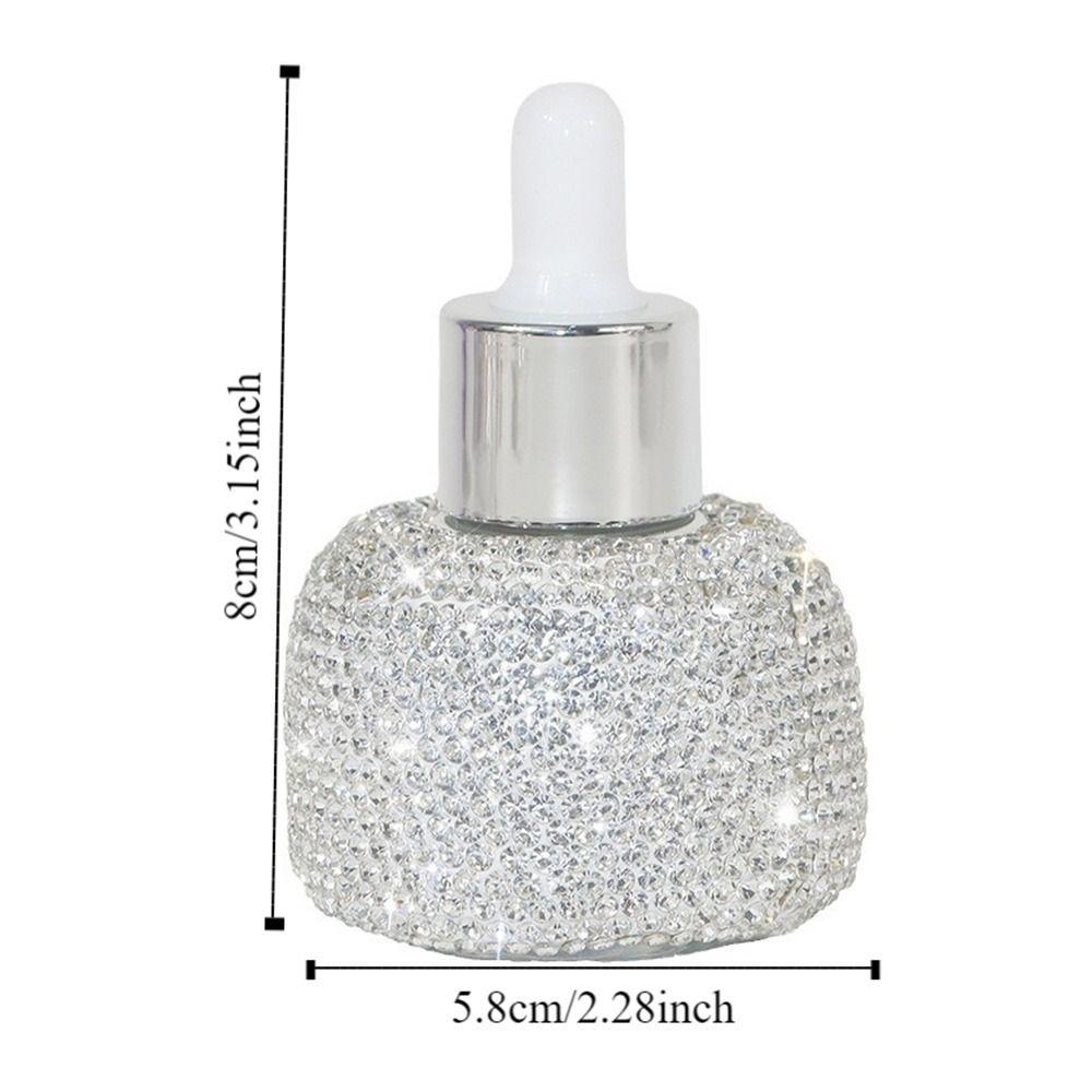 Leakproof Glass Dropper Bottles Rhinestone Inlaid Perfume Container Travel