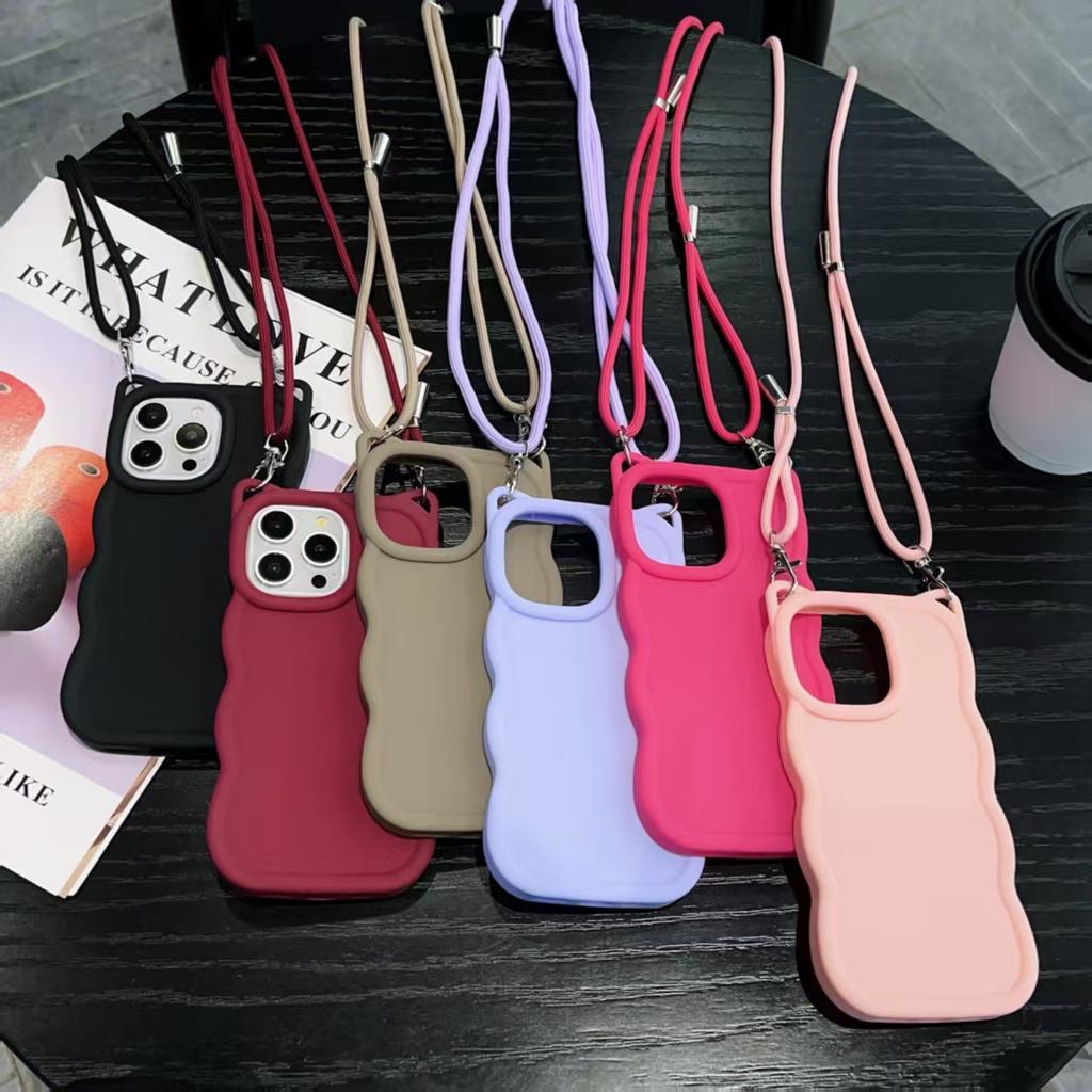 For Xiaomi Redmi Note15 Pro 8 9 10 11 12 13 14 Plus 4G 5G 9S 10S 11S 12S 14S 3D Cat Ear crossbody Strap Waves Phone Coverr