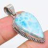 Natural Republic Larimar Gemstone 925 Solid Sterling Silver Pendant 1.75" Y0a72