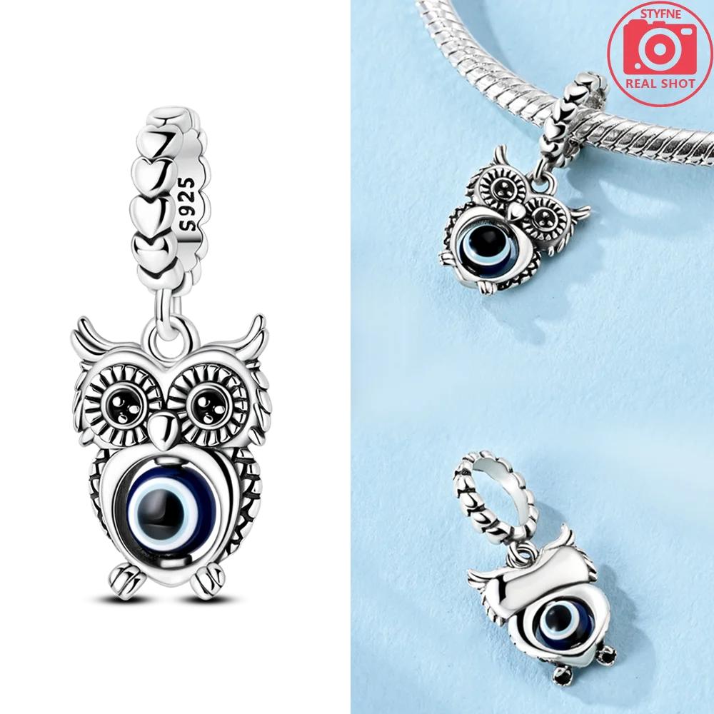 Изысканные розовые совы с когтями в короне, лунные оригинальные медные шармы-бусины, подходят для браслета, женские украшения, изысканный подарок, аксессуар