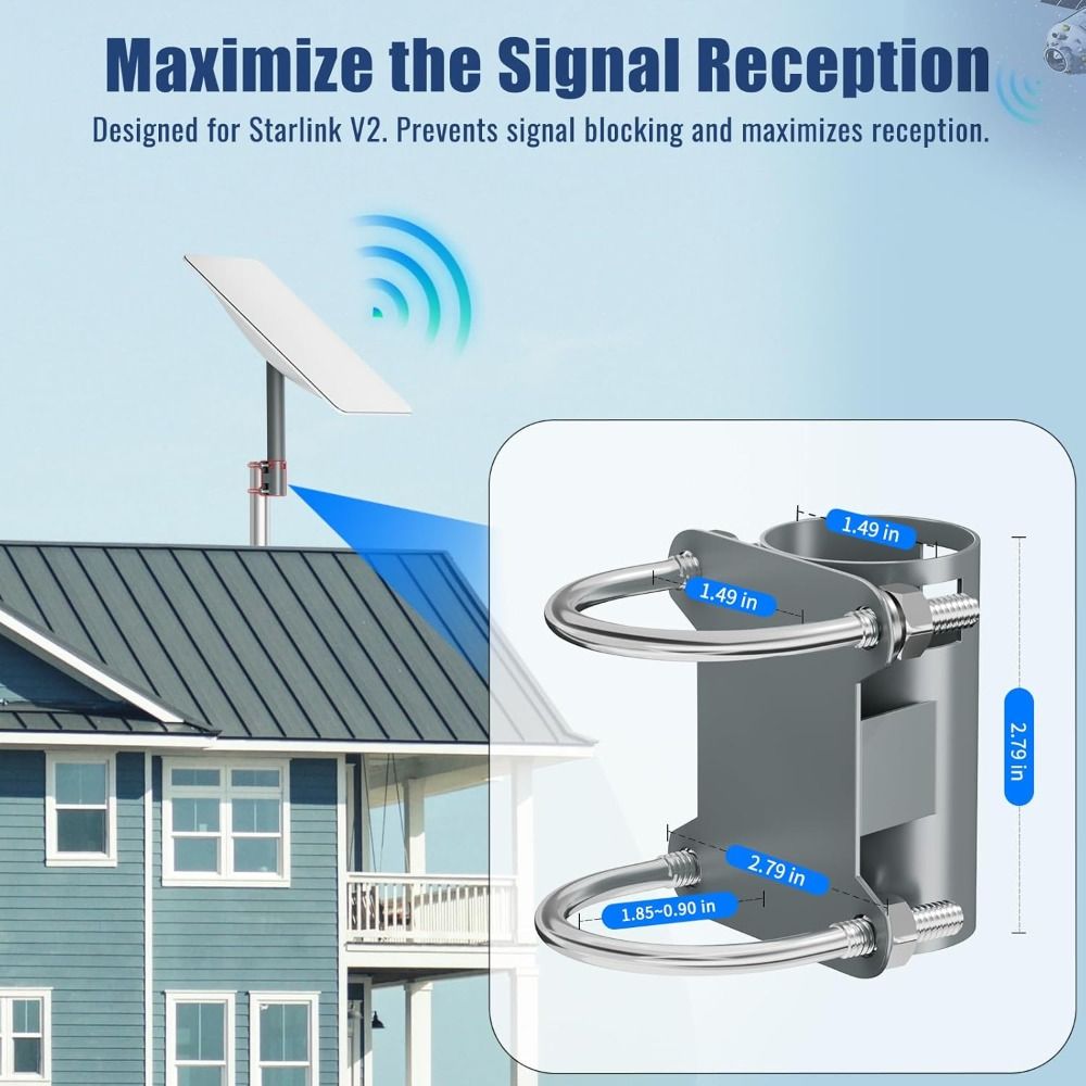 Прочный комплект для крепления спутниковой антенны на крыше из нержавеющей стали Starlink на столбе