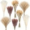 190pcs Boho Rattan Artificial Pampas Grass Bouquet - Faux Flowers for Home Vase Decor, Versatile Spring Vine Tabletop Decoration - No Container