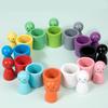 Wooden Children's Early Education Color Sorting Cups Montessori Color Cognition Exercise Hand-eye Coordination Educational Toys