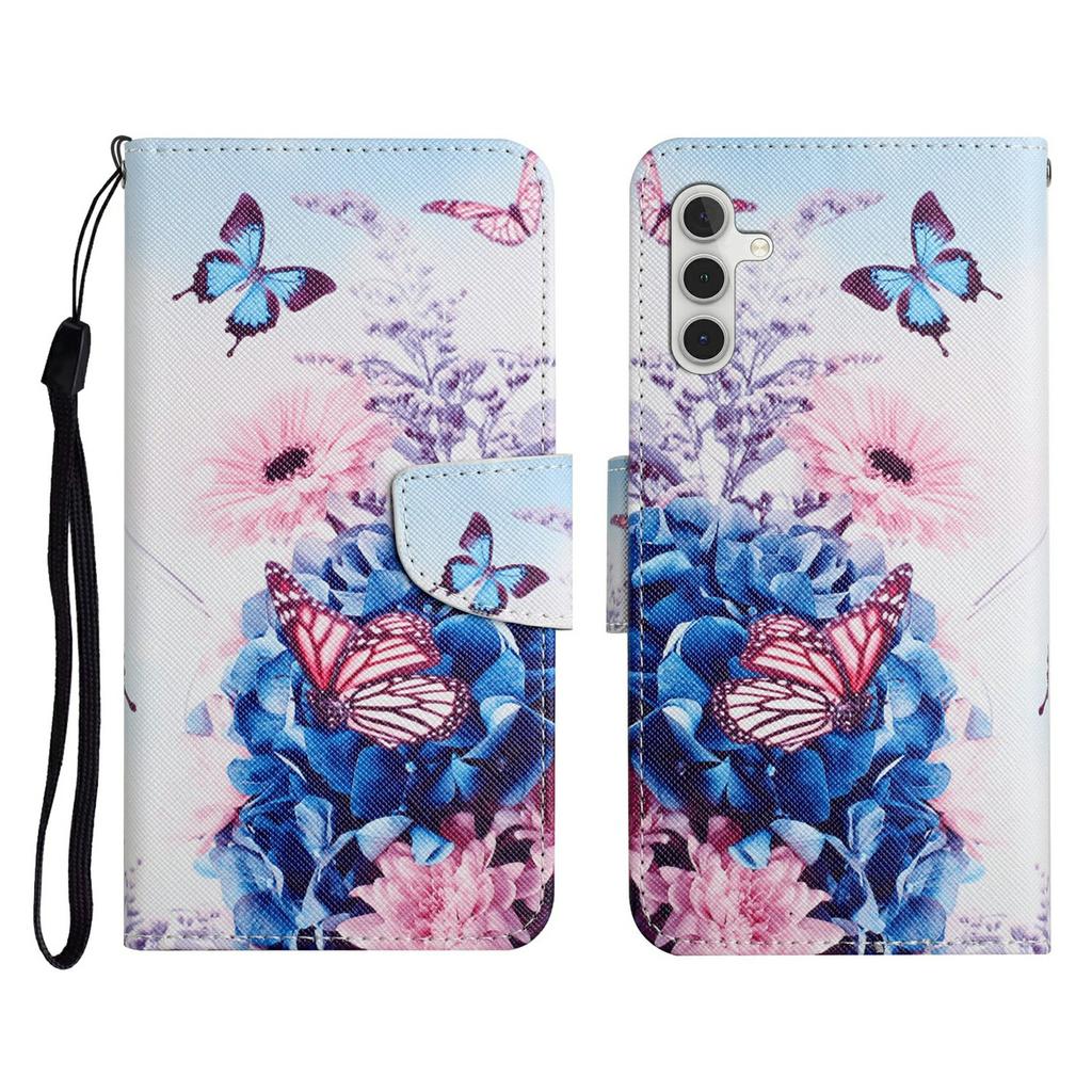 For Samsung Galaxy A17 5G Case Pattern Printing Protective Leather Folio Phone Cover with Wrist Strap