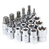 19Pcs Set 1 2in Drive Star Hex Socket Bit Kit E Type Male Female Car Repairing Tool