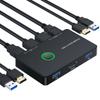 USB 3.0  Selector KVM Er Adapter USB3.0 HDMI2.0-compatible  Box for PC Scanner Printer One Button