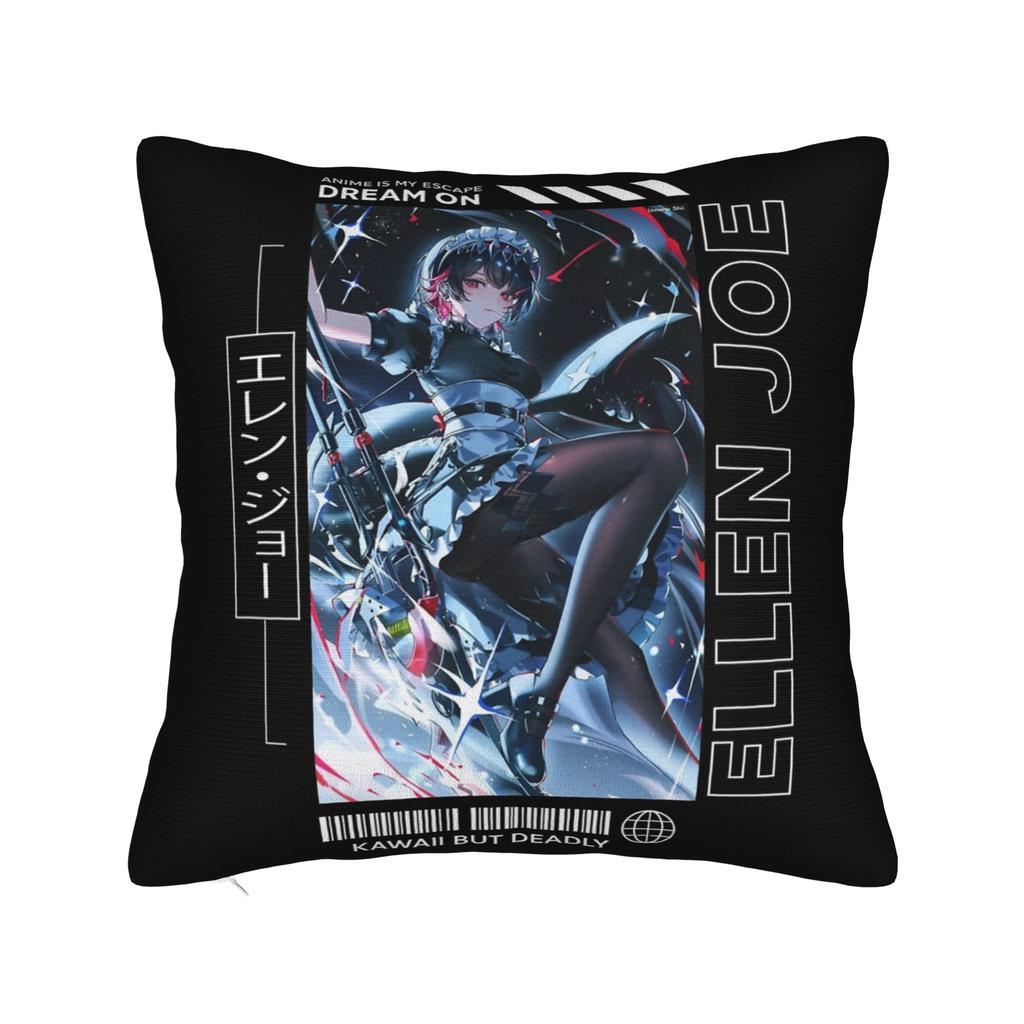 Zenless Zone Zero Ellen Joe Chibi Head Morcaworks Pillowcase Soft Polyester Cushion Cover Decoration Pillow Case Cover Car