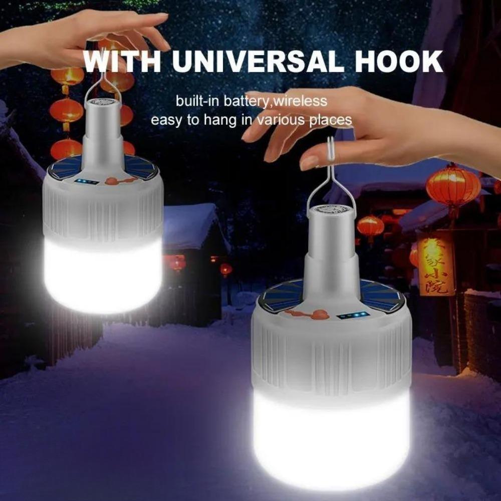 Фонарь для кемпинга на открытом воздухе с быстрой зарядкой постоянного тока на солнечных батареях Портативная палатка Светодиодный крючок для подвешивания кемпинга Поисковые аварийные огни