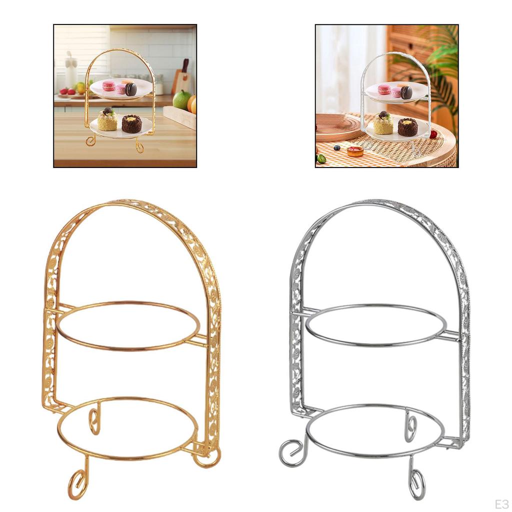 Двухъярусная подставка для десертов, подставка для закусок и печенья, держатель для выпечки 31,5x23 см