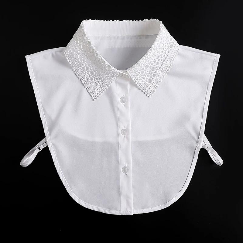 Formal False Collar Women Embroidery Faux Col Half Shirt Blouse Fake Collars Sweater Shirt Detachable Collars Accessories