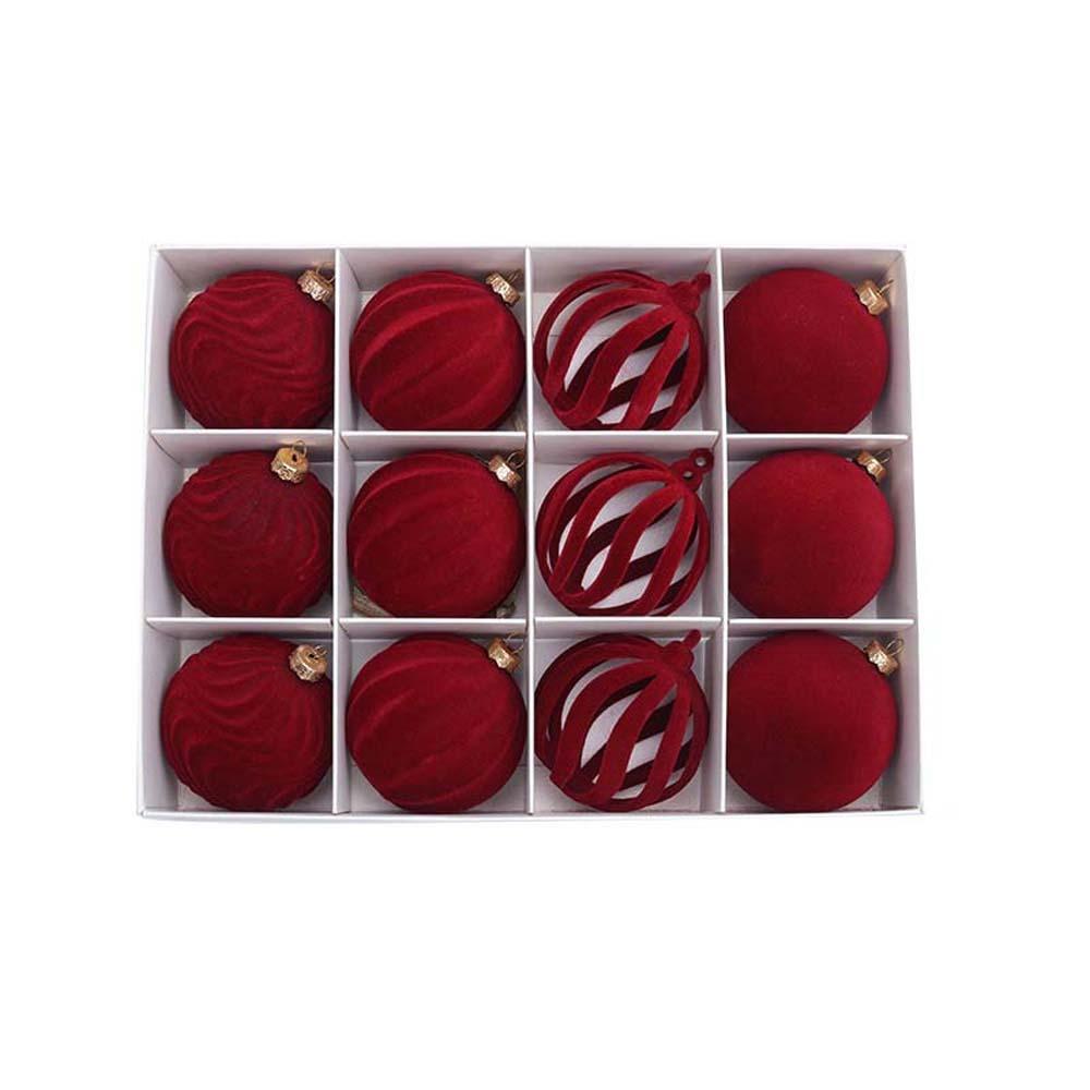 12pcs Plastic Christmas Ornaments Shatterproof Xmas Tree Hanging Balls New Year Celebration