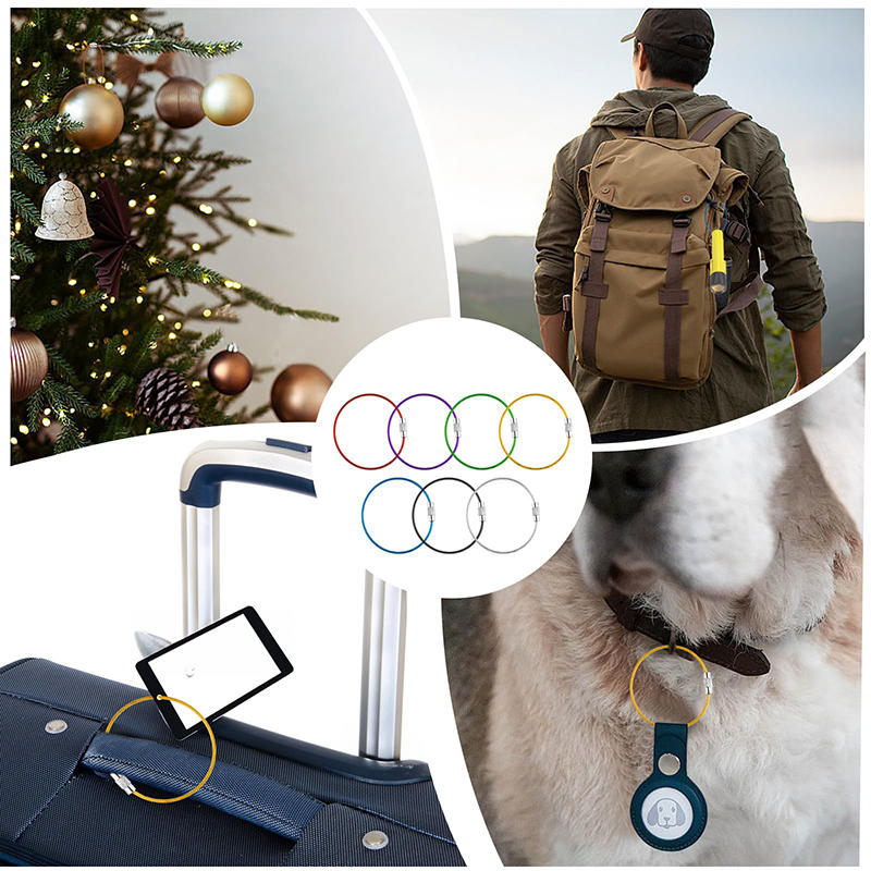 10/20 шт. Кольца для брелоков с винтовым замком - Прочные петли из стального троса, аксессуары для кемпинга, для ключей, рюкзака и снаряжения для активного отдыха