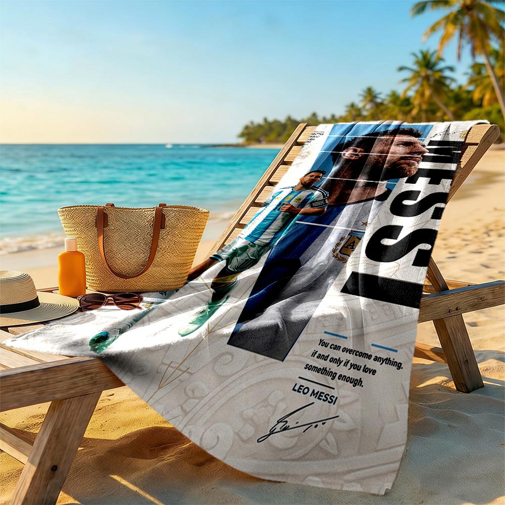 Messi Beach Towel Quick-Dry Soft Microfiber Comfortable Lightweight Suitable for Sports, Travel, Swimming, Yoga, Bathroom, Beach, And Pool