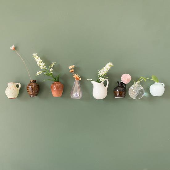 Мини Керамическая Ваза Магнит на Холодильник Дом Офис Кухня Шкафчик Холодильник 3D Миниатюрное Стекло