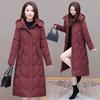 Women's cotton-padded clothes, new winter long slim-fitting and warm, foreign-style cotton clothes over the knee, mother clothes, large-size jackets a
