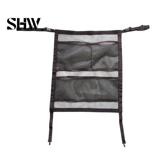 Car Backseat Storage Net Seat Gap Net, Multifunctional Organizer Barrier for Pets Kids, 9 Grid Layered Divider with 59x59cm, Universal Auto