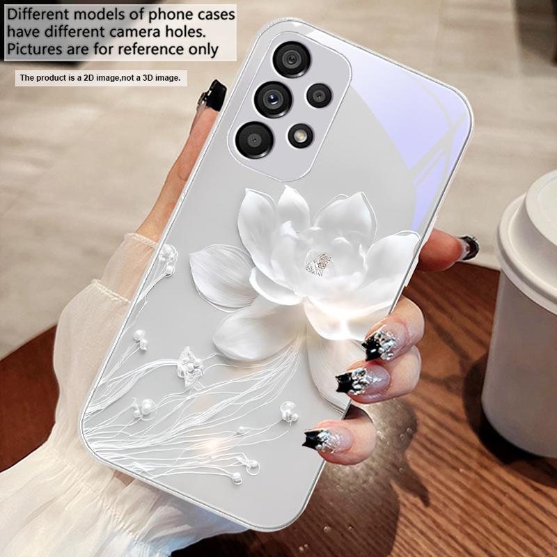 Туманные и нежные цветы Для Samsung S25 S25 Edge S25Ultra S8 9 S10 20 U ltra S21 Pro 22 Plus S23 FE S24 Ultra Стеклянный чехол для телефона