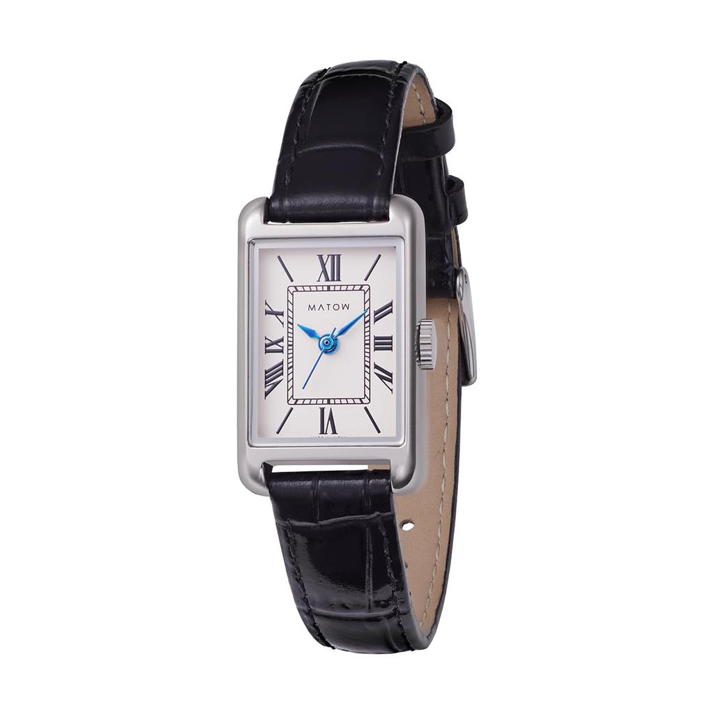 Авторизованный дистрибьютор [MATOW] Matou Watch Women's mw004003 [Tsuki Oborozuki] Oborozuki Square Silver Black Leather