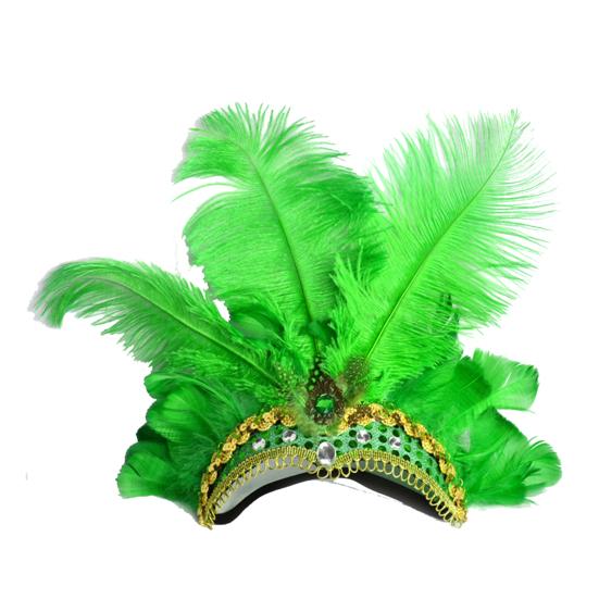 Women Sequins Rhinestone Feather Headband Show Halloween Dancing Party Headpiece