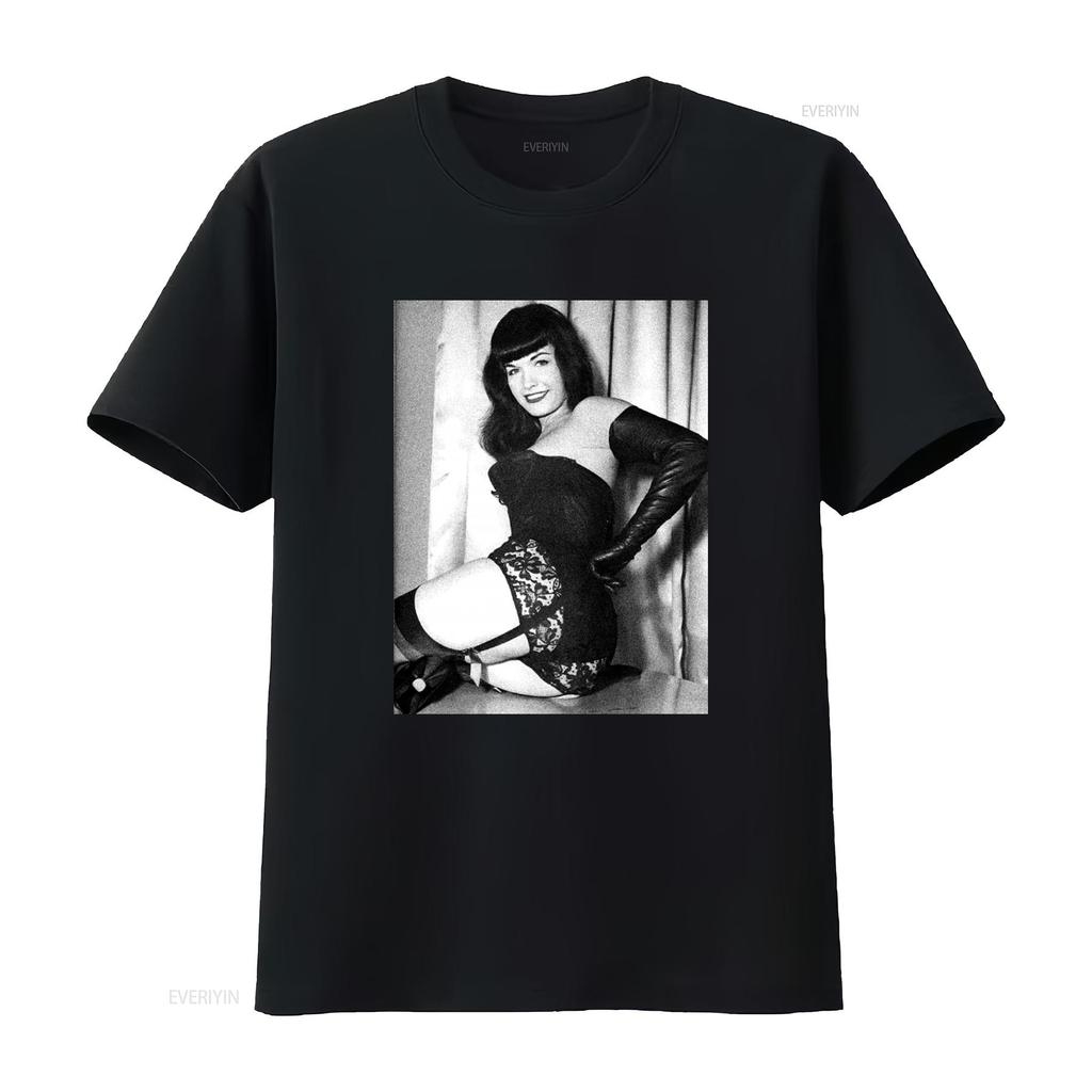 Vintage 90s Bettie Page Pin Up Girl Print T Shirt Medium vintage Washed Breathable Slightly Stylish Soft Stretched Casual