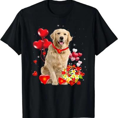 Golden Retriever Valentines Day Shirt Funny Dog Valentine T-Shirt