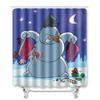Christmas Shower Curtain Floor Mat Combination Four-Piece Set Bathroom Toilet Carpet Shower Room Mat Foot Mat