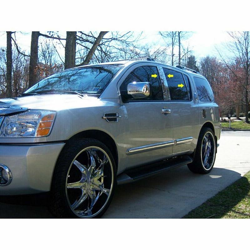 Для Nissan Armada 2005 2006 2007 2008 2009 2010 2011-2015 полированные стойки стоек автомобиля отделка окна автомобиля BC наклейки на колонки серебристые